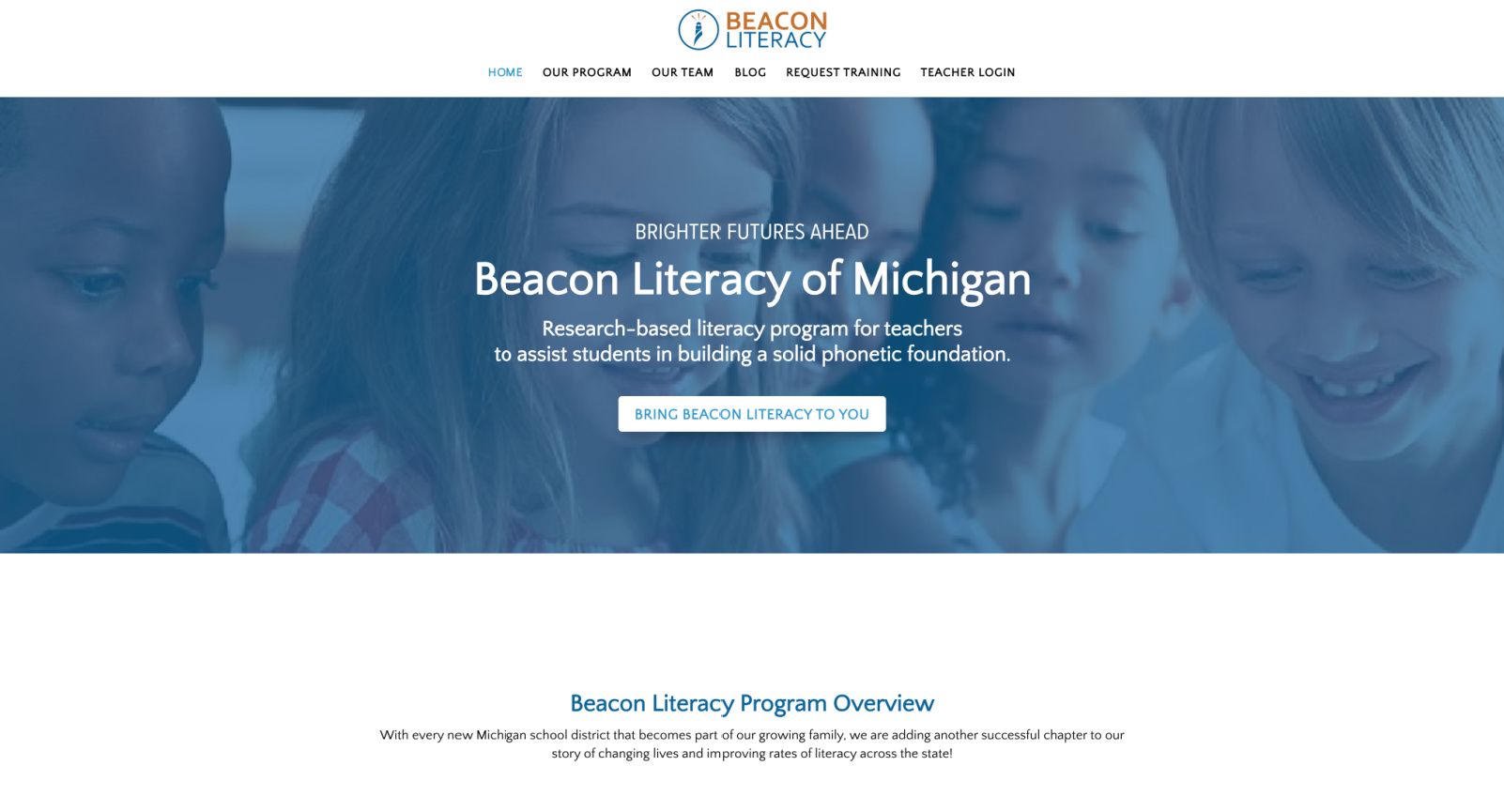 Beacon Literacy of MI website