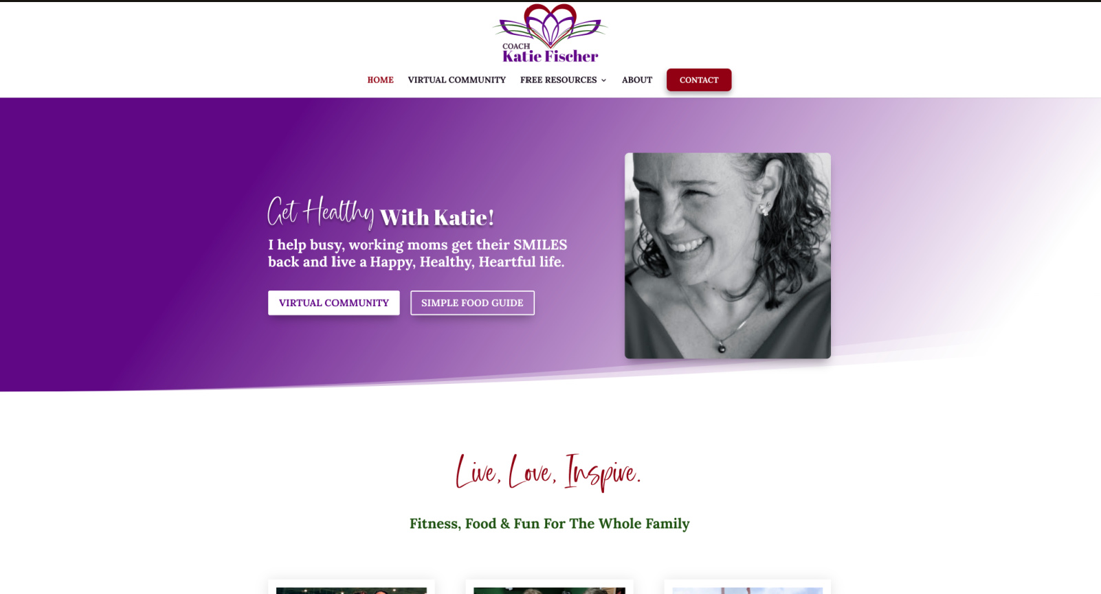Get Healthy With Katie website