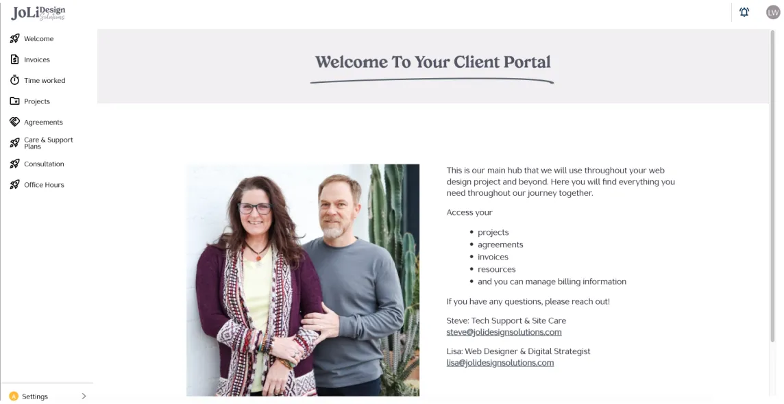 Moxie client portal example 